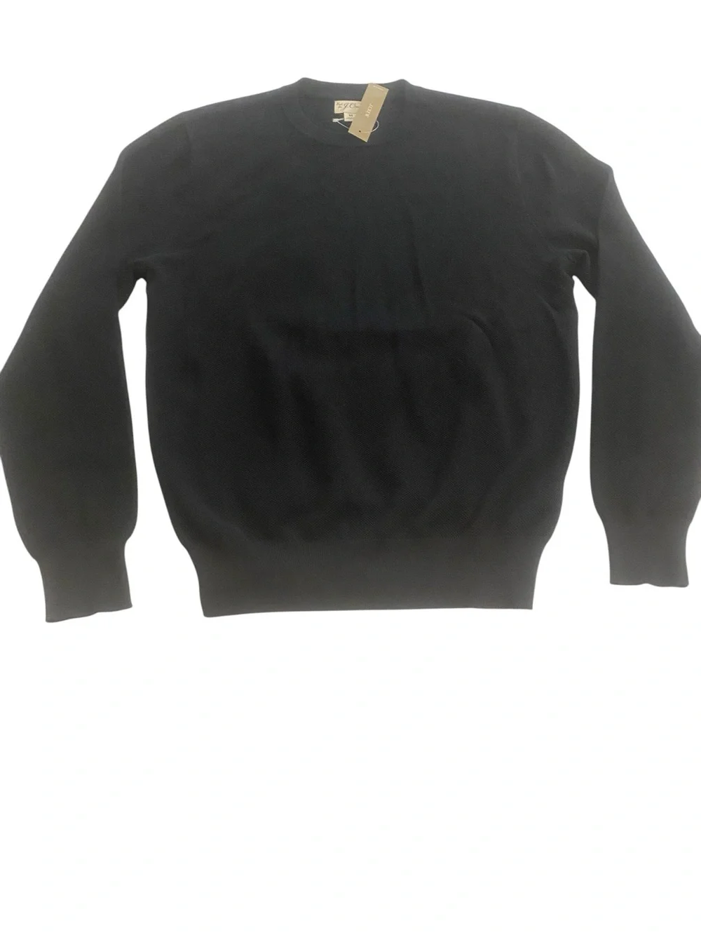 J. Crew Men's Black Crewneck Textured Cotton Knit Sweater New Size S/M
